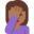 woman facepalming, medium-dark skin tone